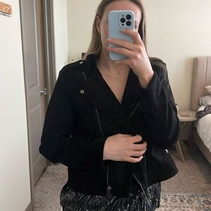 Philosophy faux suede black jacket